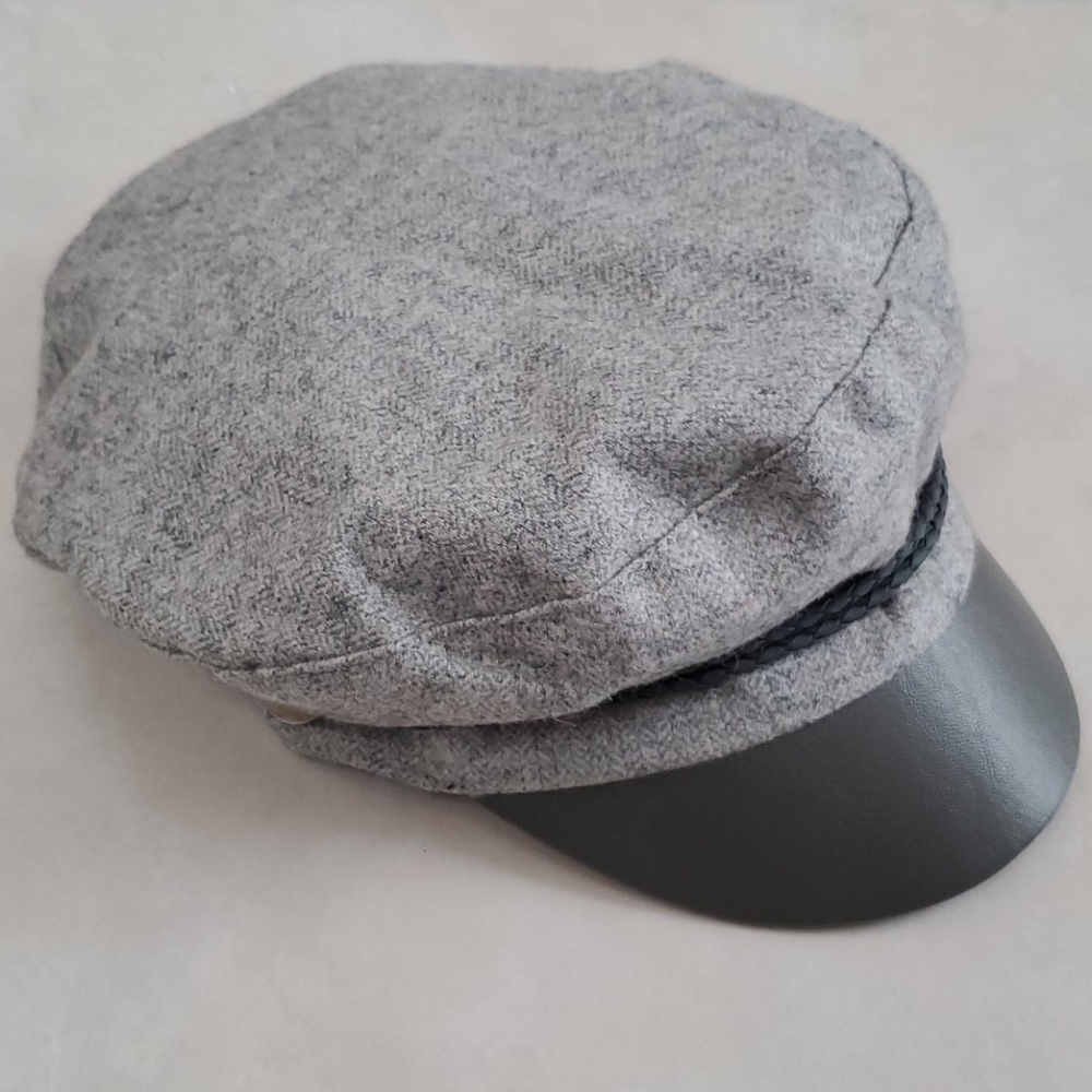 NWT Vince Camuto Faux Leather Herringbone Hat